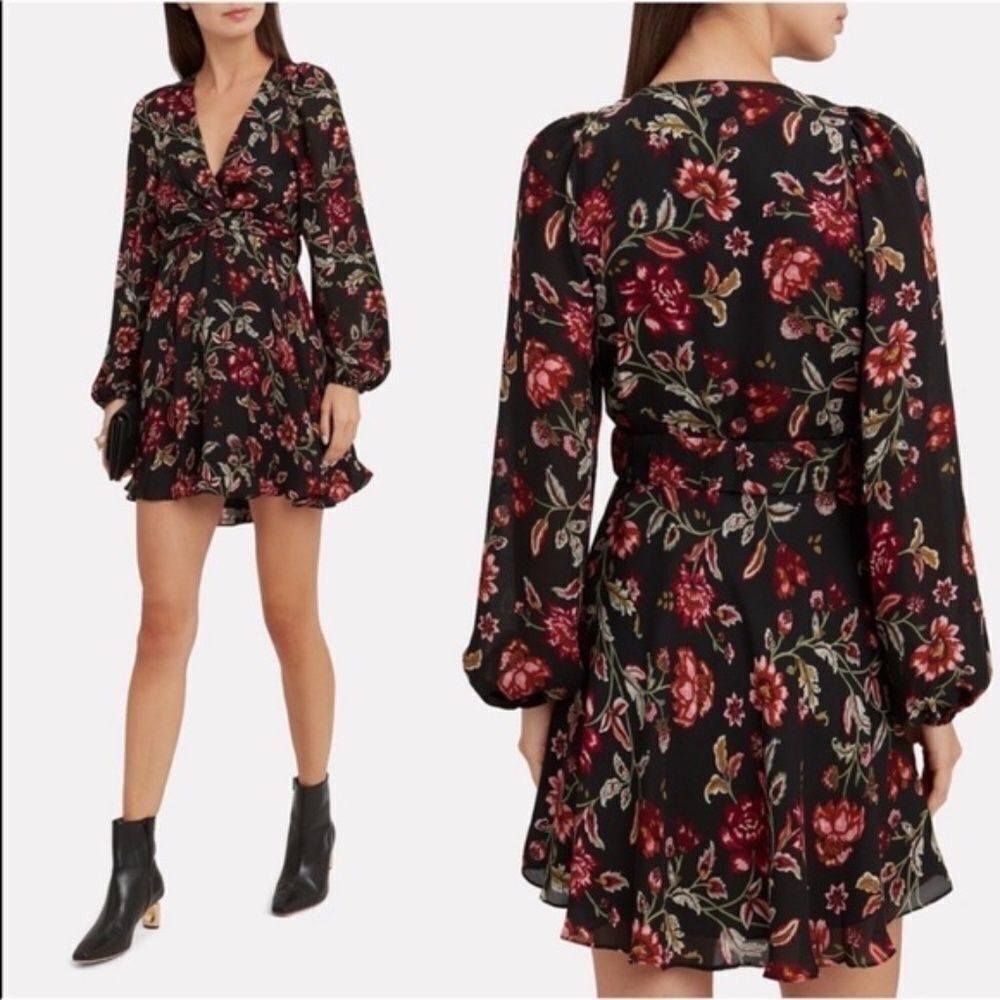 A.L.C | Annette Silk Floral Mini Long Sleeve Dress